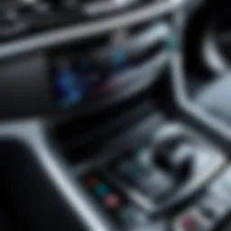 Close-up of a USB AUX jack in a car dashboard