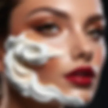 Applying Whipped Cream Foundation in Modern Makeup User applying whipped cream foundation in a modern makeup setting