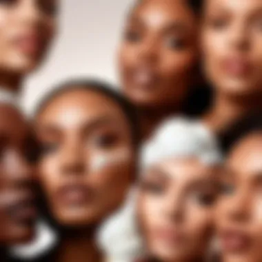 Diverse Applications for Various Skin Tones Diverse skin tones with different applications of whipped cream foundation