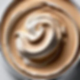 Close-up of whipped cream foundation texture showcasing its creamy consistency