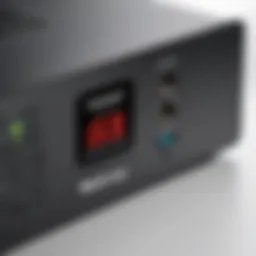Detailed view of Xfinity modem ports and connections