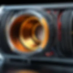 Close-up of Y connector speaker wire showcasing its unique design