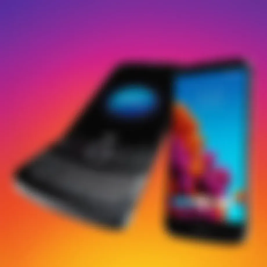 An unlocked AT&T phone displayed against a vibrant background