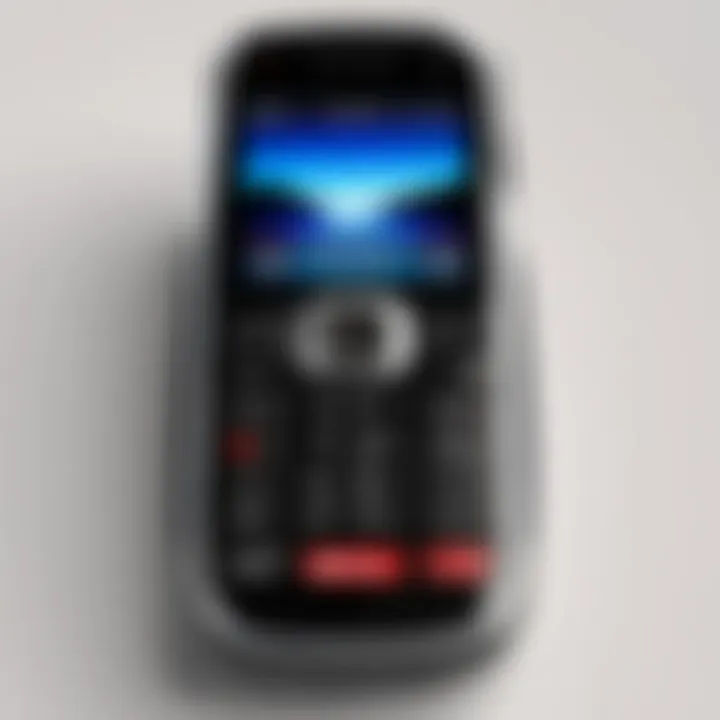 A close-up view of a modern Verizon flip flop phone highlighting its features and design.