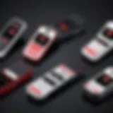 A vintage collection of Verizon flip flop phones showcasing their evolution over time.