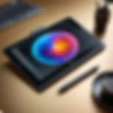 Wacom tablet showcasing advanced features