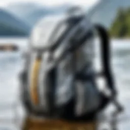 Close-up of Waterfly backpack showcasing innovative design features