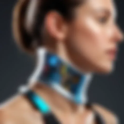 Innovative wearable neck AC device showcasing modern design