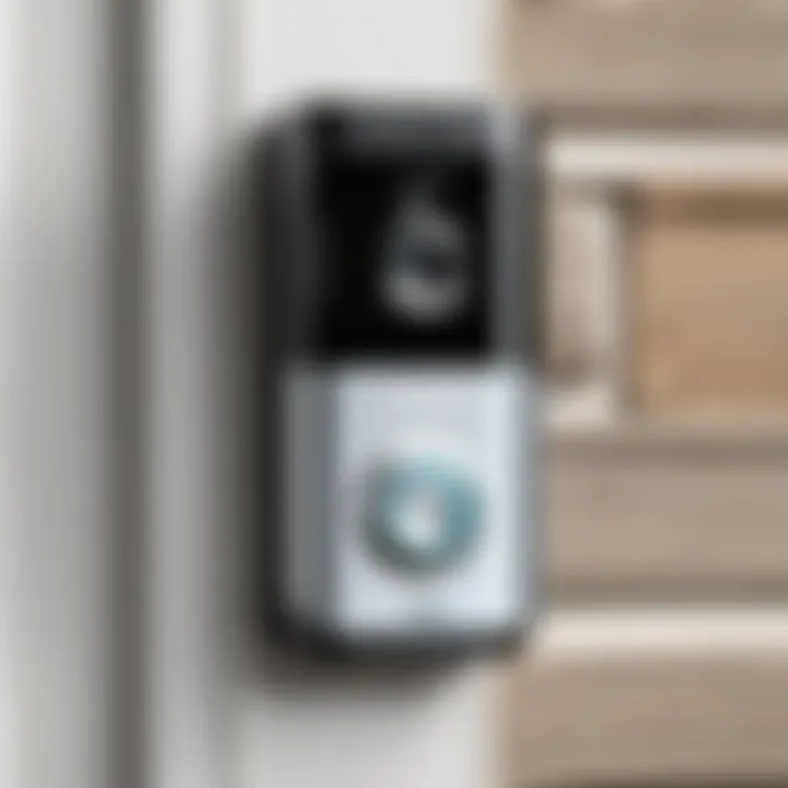 Wired doorbell camera installed at a front door