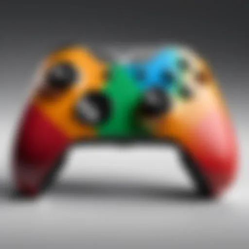 Customizable elements of the XBox Series S controller showcasing various color options