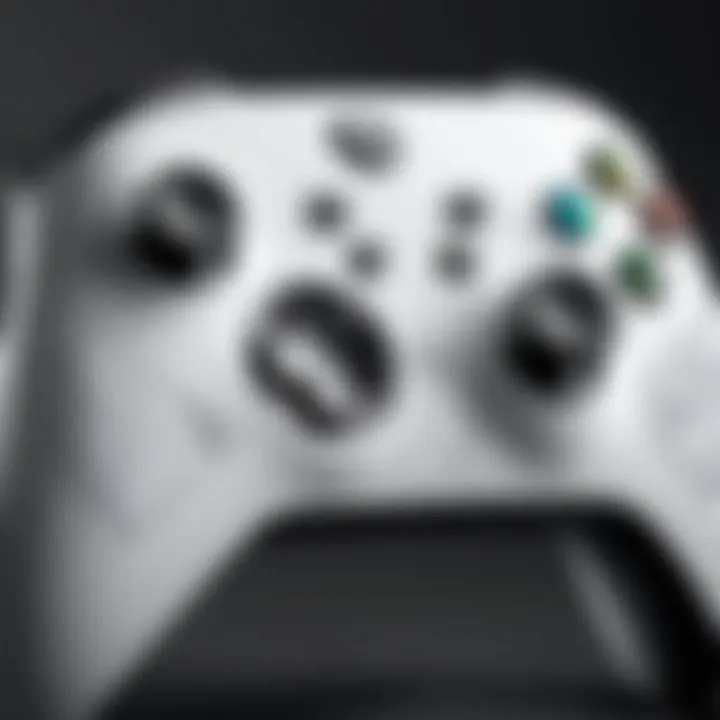 Close-up of the XBox Series S controller with personalized grips and buttons